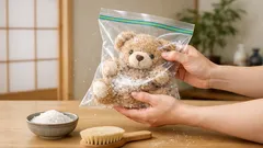 洗えないぬいぐるみの汚れは粗塩で解決、袋で振るだけお手入れ術